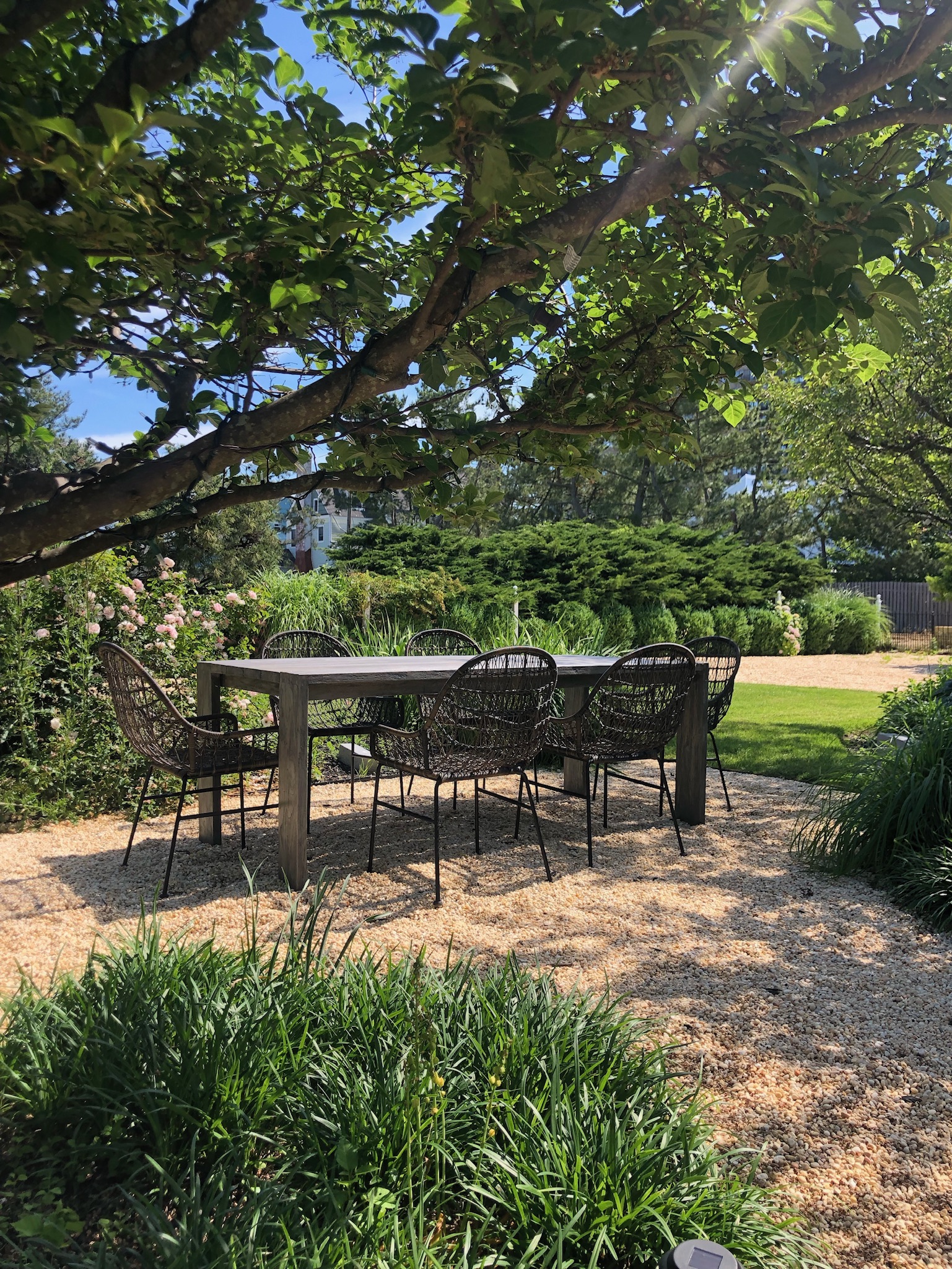 chairs and table in garden